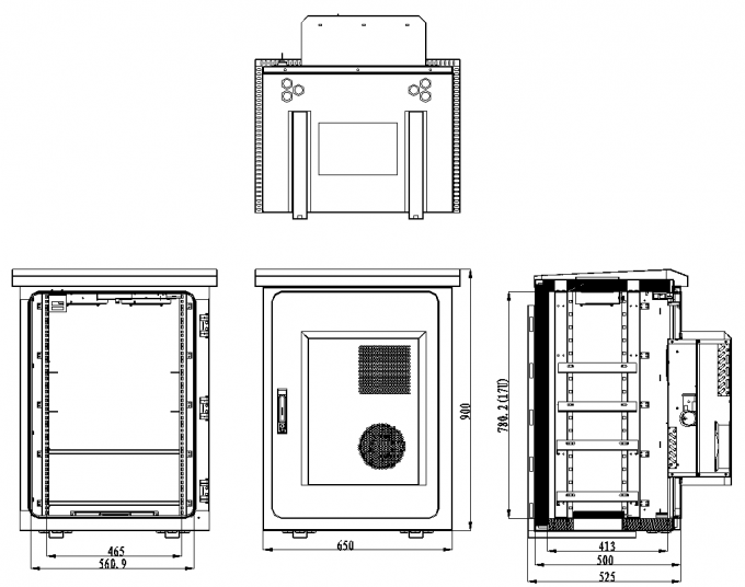 Gabinete montado en la pared al aire libre de las telecomunicaciones