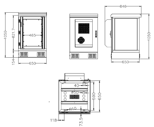 Gabinete al aire libre de acero de las telecomunicaciones del control