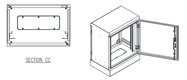 El polvo al aire libre del poliéster del recinto del gabinete de las