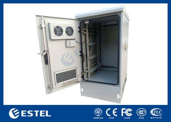 Cabinet eléctrico exterior de doble puerta 20U con ventilación auxiliar