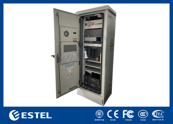 Gabinete de telecomunicaciones estándar para exteriores de 18U de 19 pulgadas con sistema de refrigeración integrado y puerta frontal de acero inoxidable