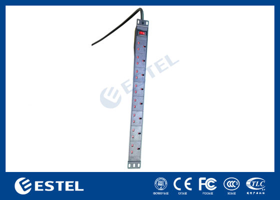 1U 19 pulgadas de montaje en bastidor de distribución de energía de grado industrial PDU para servidores y equipos de red