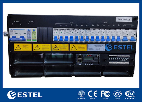 Sistema de alimentación de telecomunicaciones IP55 de dos cabinas con dos compartimentos de dos filas para alimentación y batería