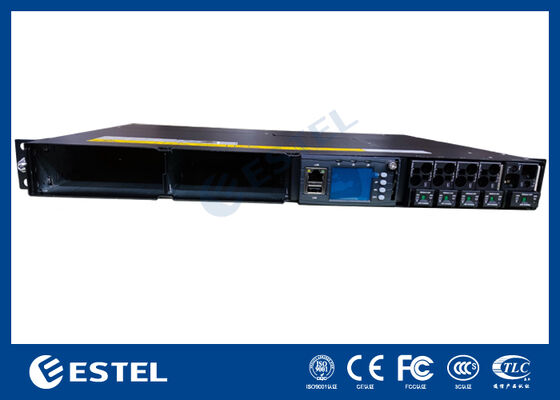 Sistema de alimentación de CC integrado para montaje en bastidor de 1U con ranuras rectificadoras duales Unidad de monitoreo Interfaz RS485 o LAN