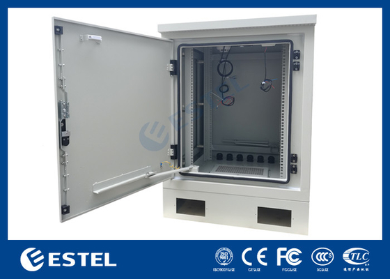 17U gabinete de servidor al aire libre con 19 pulgadas de soporte y DC48V ventilador para enfriamiento