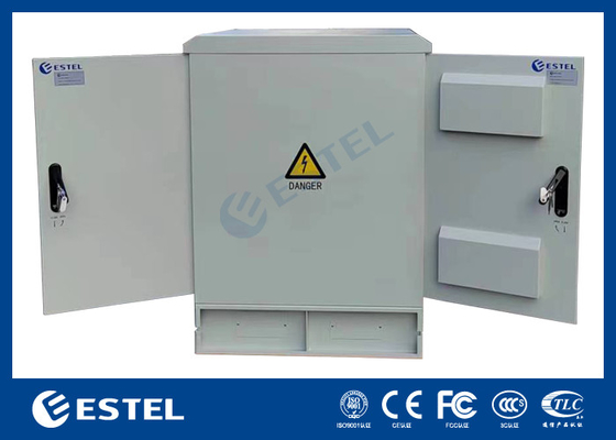 Cabinet eléctrico exterior de doble puerta 20U con ventilación auxiliar