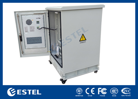 ET8080130A-22U gabinete de telecomunicaciones al aire libre con aire acondicionado de refrigeración y cuatro ruedas