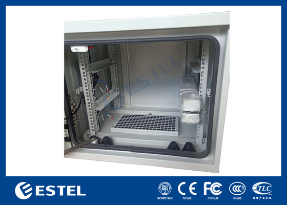 19 pulgadas 9U de dimensión interna gabinete de telecomunicaciones al aire libre con dos ventiladores AC220V 50Hz ET6060500A-9U