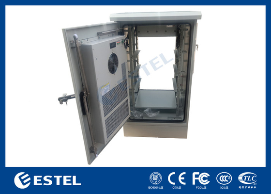 IP55 Cabinet de telecomunicaciones al aire libre de un compartimento montado en el suelo con dos puertas