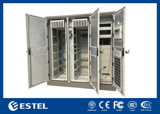 Gabinete de telecomunicaciones de 3 bahías con sistema de refrigeración por aire acondicionado de acero galvanizado de doble capa