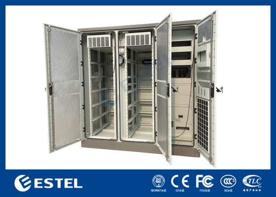 3 Bay Telecom Cabinet Acero galvanizado de doble capa con sistema de enfriamiento de aire acondicionado aislante
