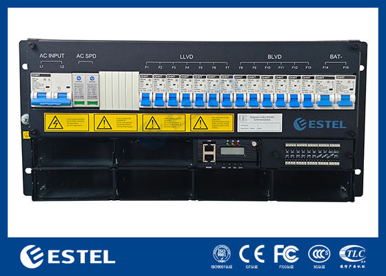 ESTEL 5U Sistema de energía incorporado para el gabinete de telecomunicaciones al aire libre, Sistema de rectificador de diseño compacto para telecomunicaciones