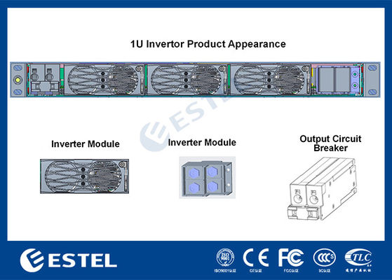Inversor compacto de -48VDC a 220VAC, fuente de alimentación de CC a CA para sistema de energía de telecomunicaciones, convertidor de voltaje de alimentación de 1U de altura