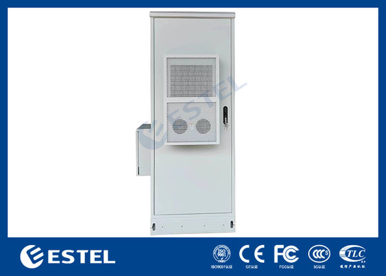 Armario de telecomunicaciones exterior de doble pared 40U IP55 con PDU y caja lateral, capacidad de refrigeración de 2000W, voltaje de entrada 220VAC/48VDC