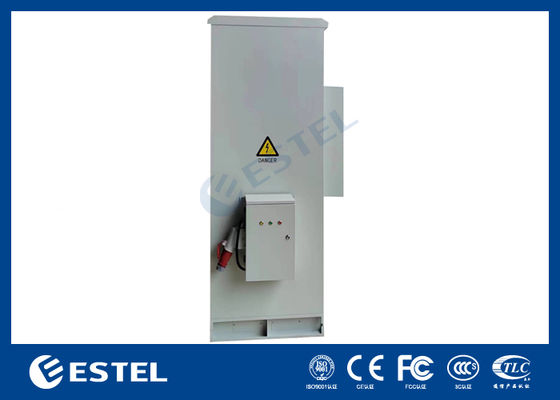 Armario de telecomunicaciones exterior de doble pared 40U IP55 con PDU y caja lateral, capacidad de refrigeración de 2000W, voltaje de entrada 220VAC/48VDC