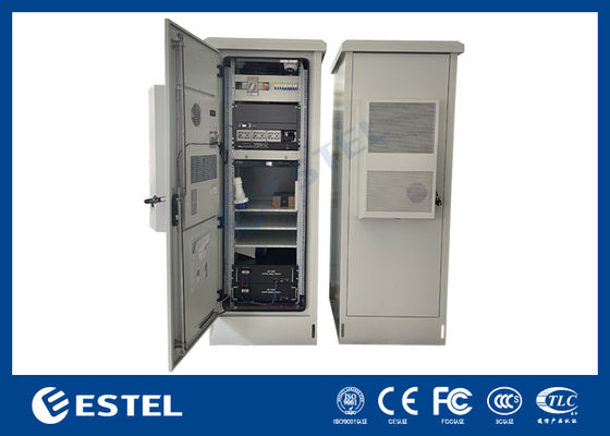 Gabinete de telecomunicaciones exterior de chapa galvanizada con batería ATS y cámara para sistema de alimentación de telecomunicaciones