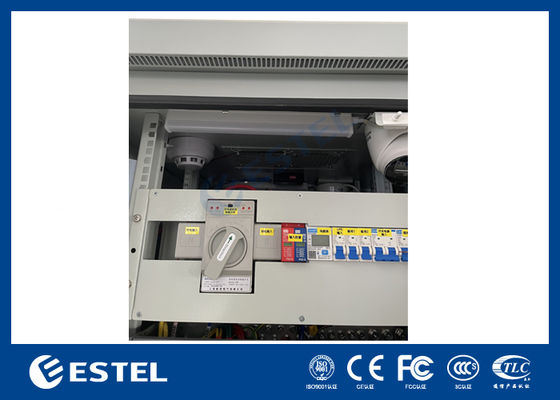 Gabinete de telecomunicaciones exterior de chapa galvanizada con batería ATS y cámara para sistema de alimentación de telecomunicaciones