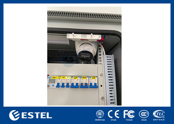 Gabinete de telecomunicaciones exterior de chapa galvanizada con batería ATS y cámara para sistema de alimentación de telecomunicaciones