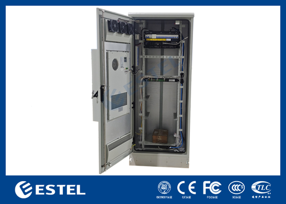 Rectificador de energía 32U Gabinete de telecomunicaciones al aire libre con sistema de energía de telecomunicaciones de 18 kW y unidad de monitoreo ambiental