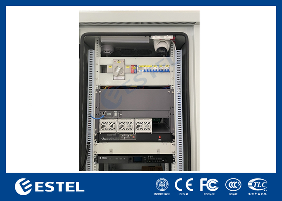 IP55 22U gabinete de baterías al aire libre con sistema de alimentación de rectificador de 9KW 48VDC incorporado para aplicaciones de telecomunicaciones