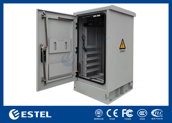IP55 22U gabinete de baterías al aire libre con sistema de alimentación de rectificador de 9KW 48VDC incorporado para aplicaciones de telecomunicaciones