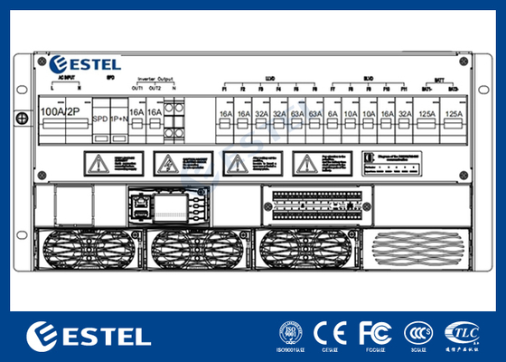 Sistema rectificador de telecomunicaciones de subrack 5U de 4-12kW y sistema de alimentación de CC para aplicaciones industriales