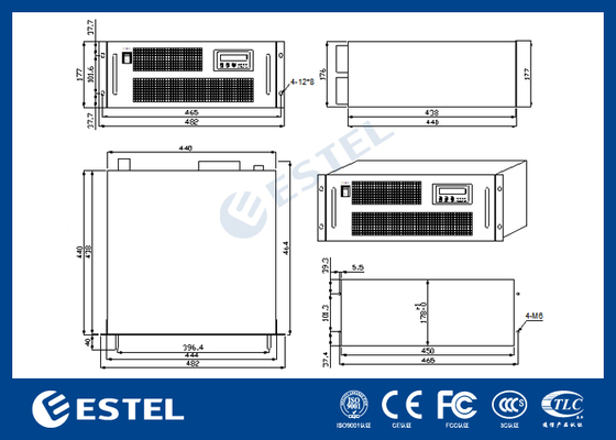 Sistema de rectificador de telecomunicaciones de energía de 4800Wh con ventaja a prueba de sol y lluvia y conector Mtp Il 0.35dB Max 0.15dB Tipo