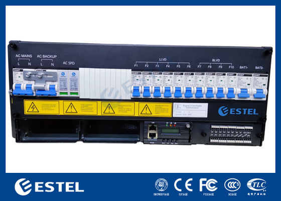 Sistema rectificador de corriente continua de telecomunicaciones industriales de trabajo pesado para suministro de energía redundante en infraestructuras críticas de misión