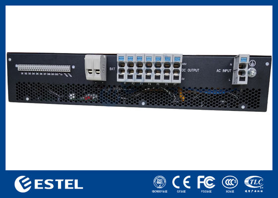 Sistema de alimentación de CC integrado para montaje en bastidor de 1U con ranuras rectificadoras duales Unidad de monitoreo Interfaz RS485 o LAN