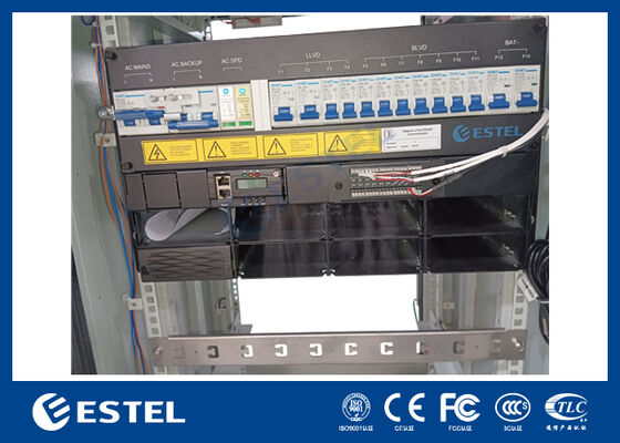 21U IP55 Gabinete de telecomunicaciones integrado con sistema rectificador DC48V de 24kw LLVD BLVD