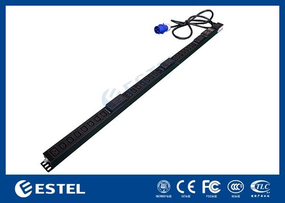 PDU vertical negro de 200 - 240 VCA 32 A con salidas C13 / C19 para distribución de energía